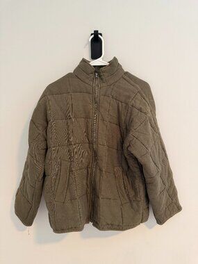 Thread & Supply Olive Quilted Puffer Jacket XS
